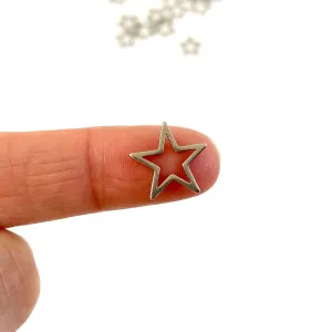 13mm Stainless steel Tiny star silver charm pentacle