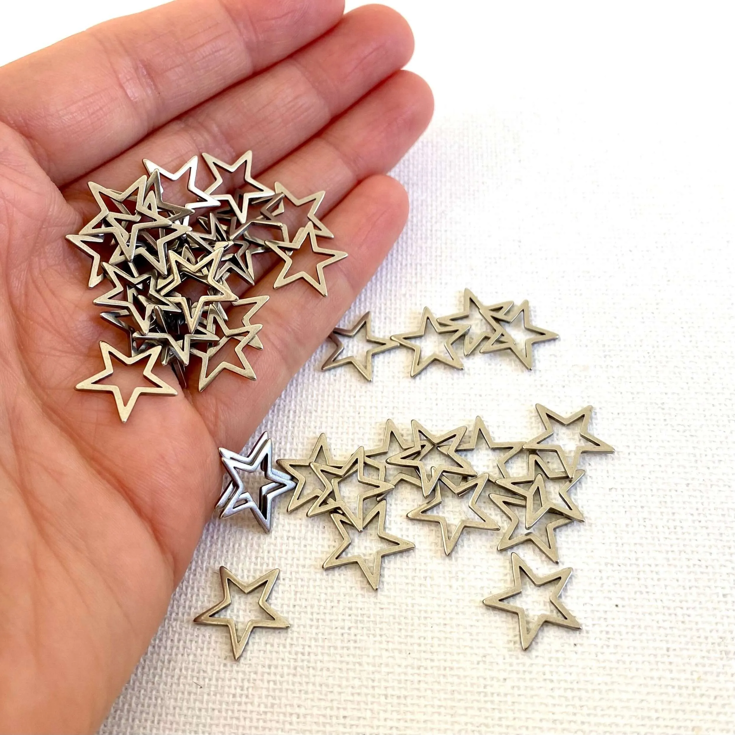 13mm Stainless steel Tiny star silver charm pentacle