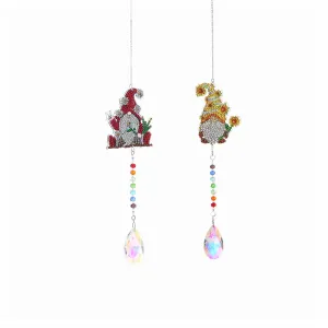 2x Crystal Wind Chimes Diamond Prisms Hanging Light Catcher Home Room Decor
