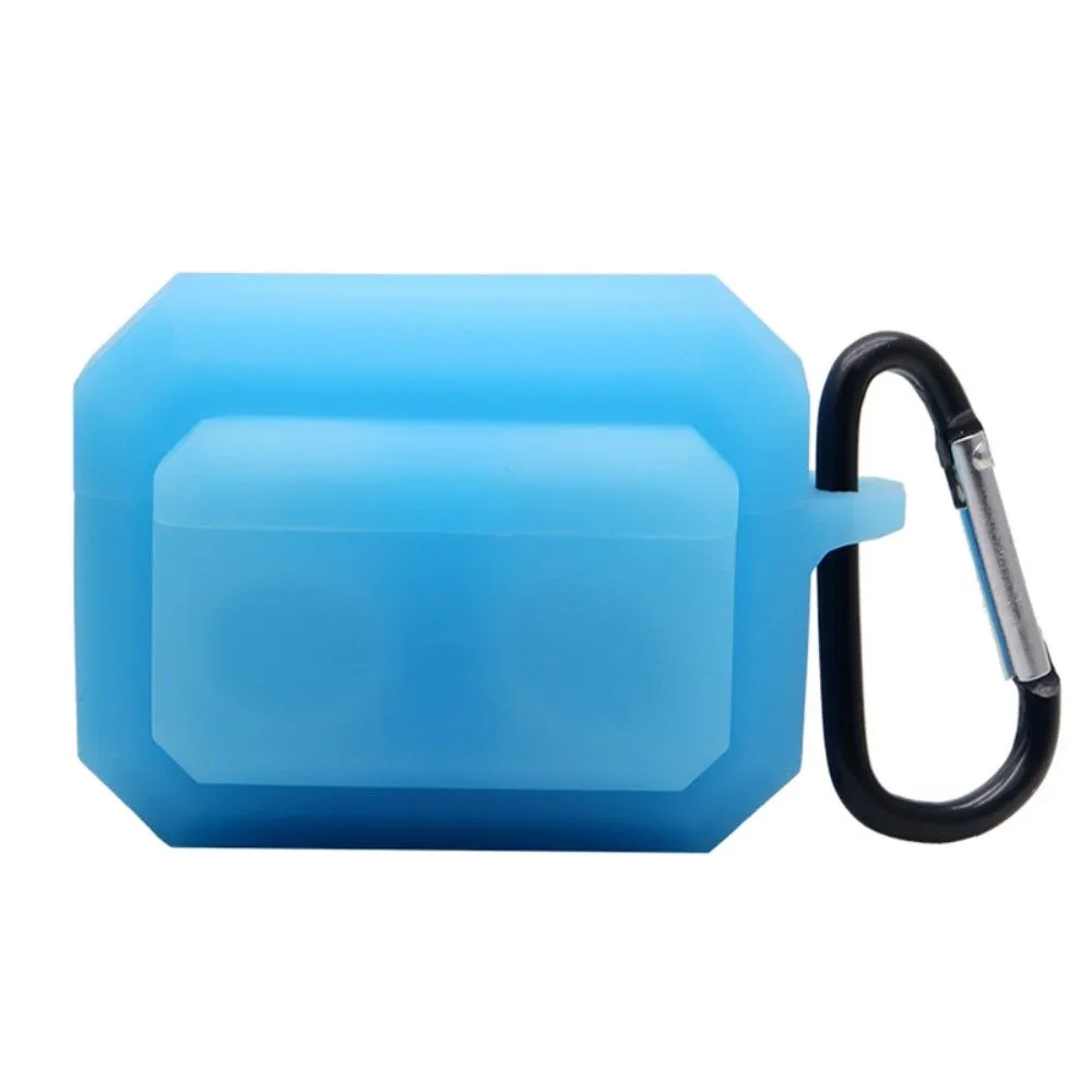 3-in-1 AirPods Pro silicone case with ear tip   carabiner - Luminous Blue