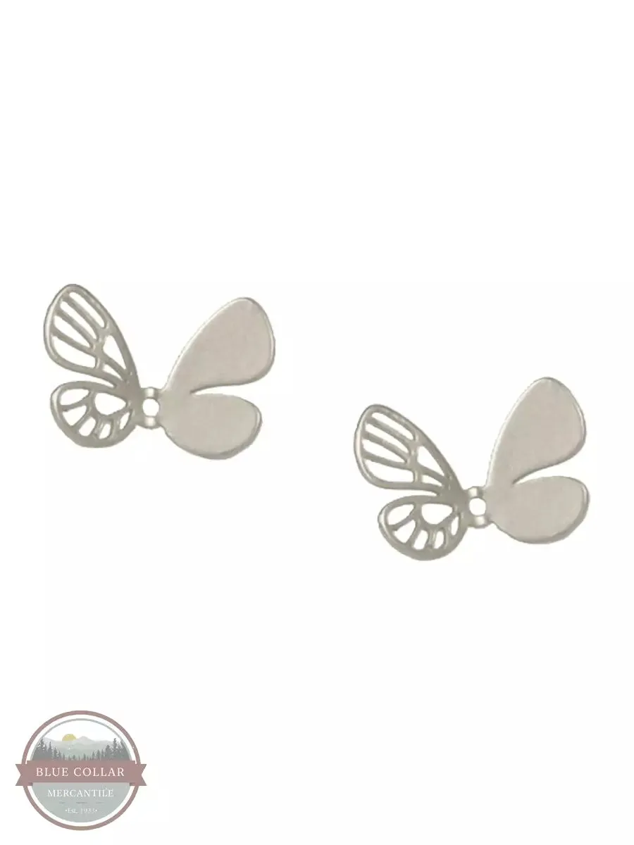 335-195E Detailed Butterfly Stud Earrings