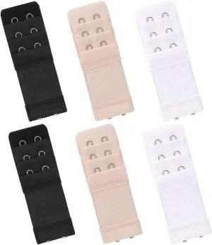6 Pcs Women's Bra extenders 2 Hooks/3 Hooks Bra Extension