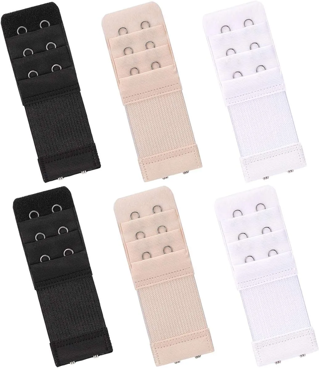 6 Pcs Women's Bra extenders 2 Hooks/3 Hooks Bra Extension
