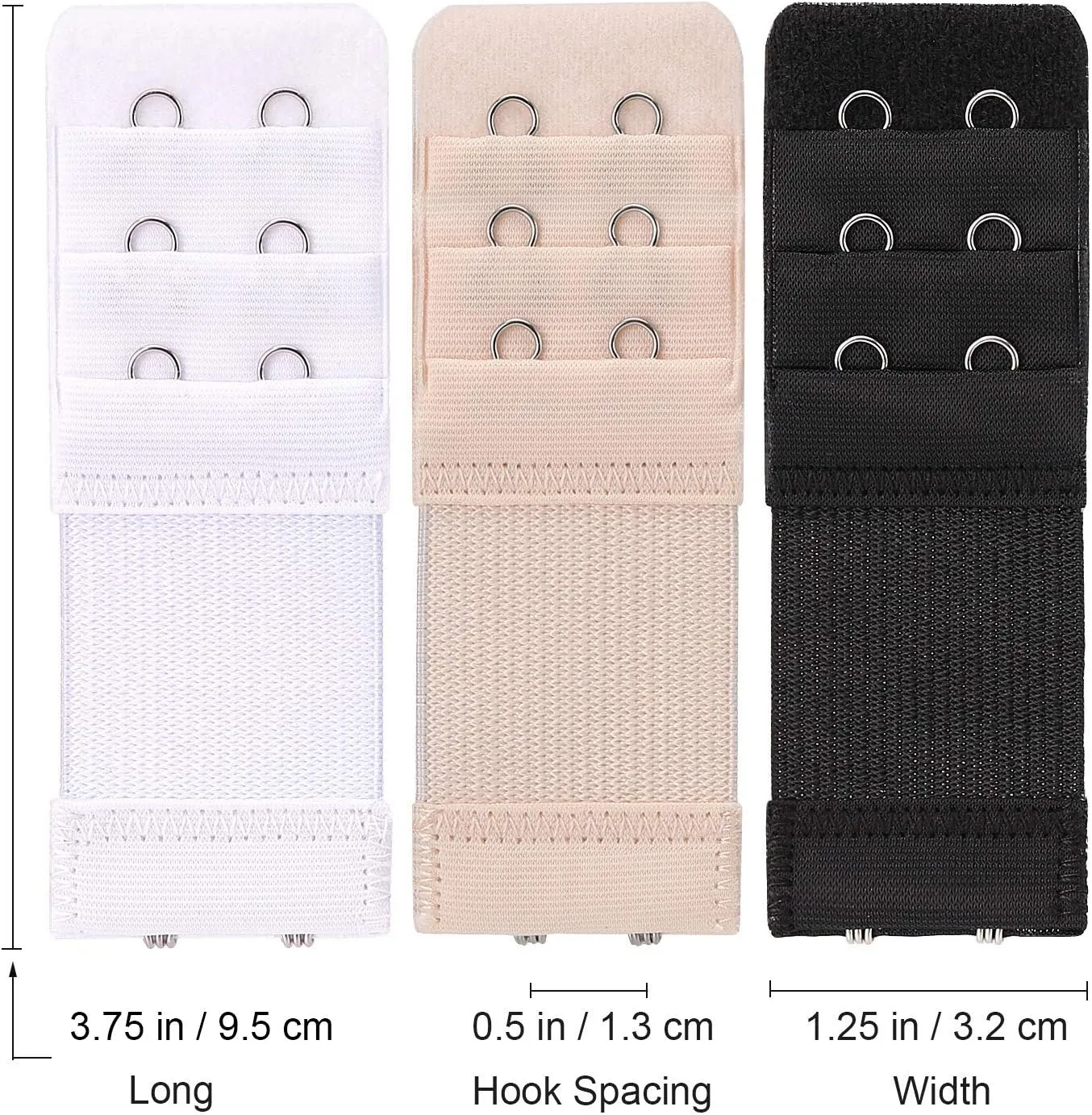 6 Pcs Women's Bra extenders 2 Hooks/3 Hooks Bra Extension