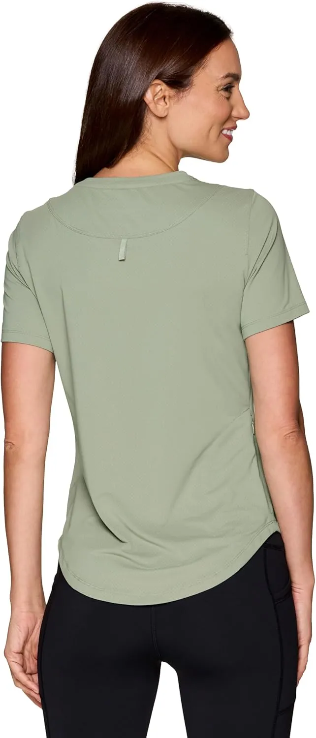 Avalanche Short Sleeve Sun Shirt with Zipper Pocket for Women, Lightweight Quick Dry Mesh T-Shirt with UPF 50  Protection