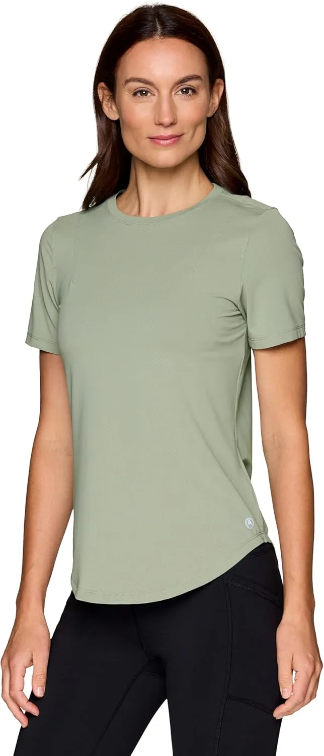 Avalanche Short Sleeve Sun Shirt with Zipper Pocket for Women, Lightweight Quick Dry Mesh T-Shirt with UPF 50  Protection