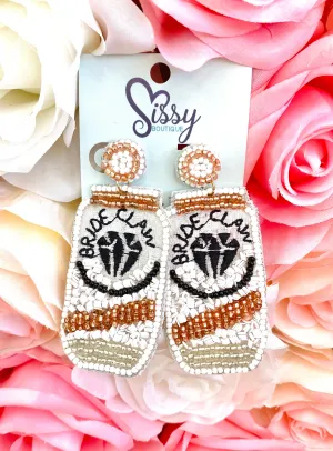 BRIDE CLAW SELTZER SEEDBEAD EARRINGS