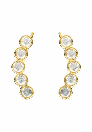 Bubble Ear Climber Pair Gold