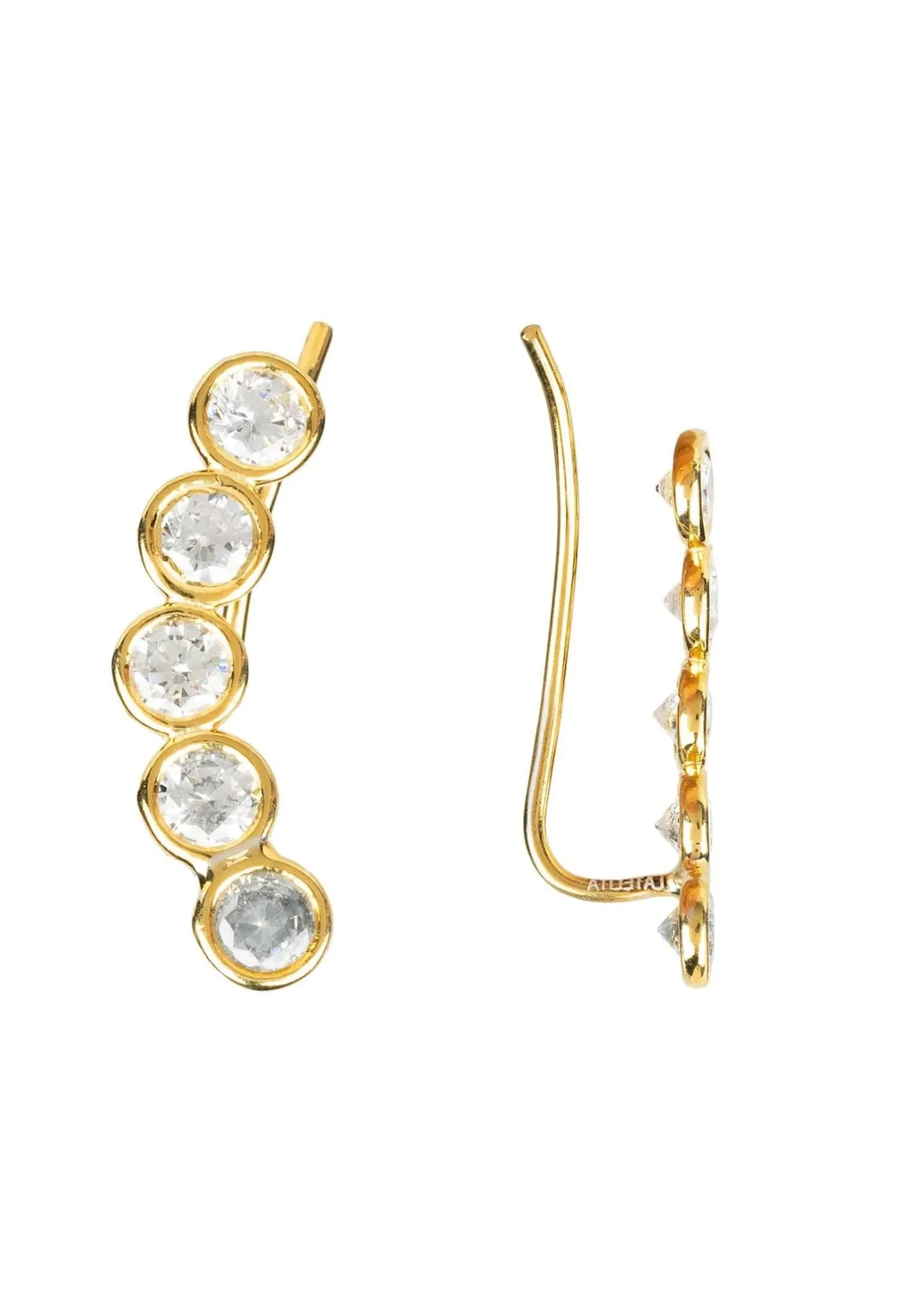 Bubble Ear Climber Pair Gold