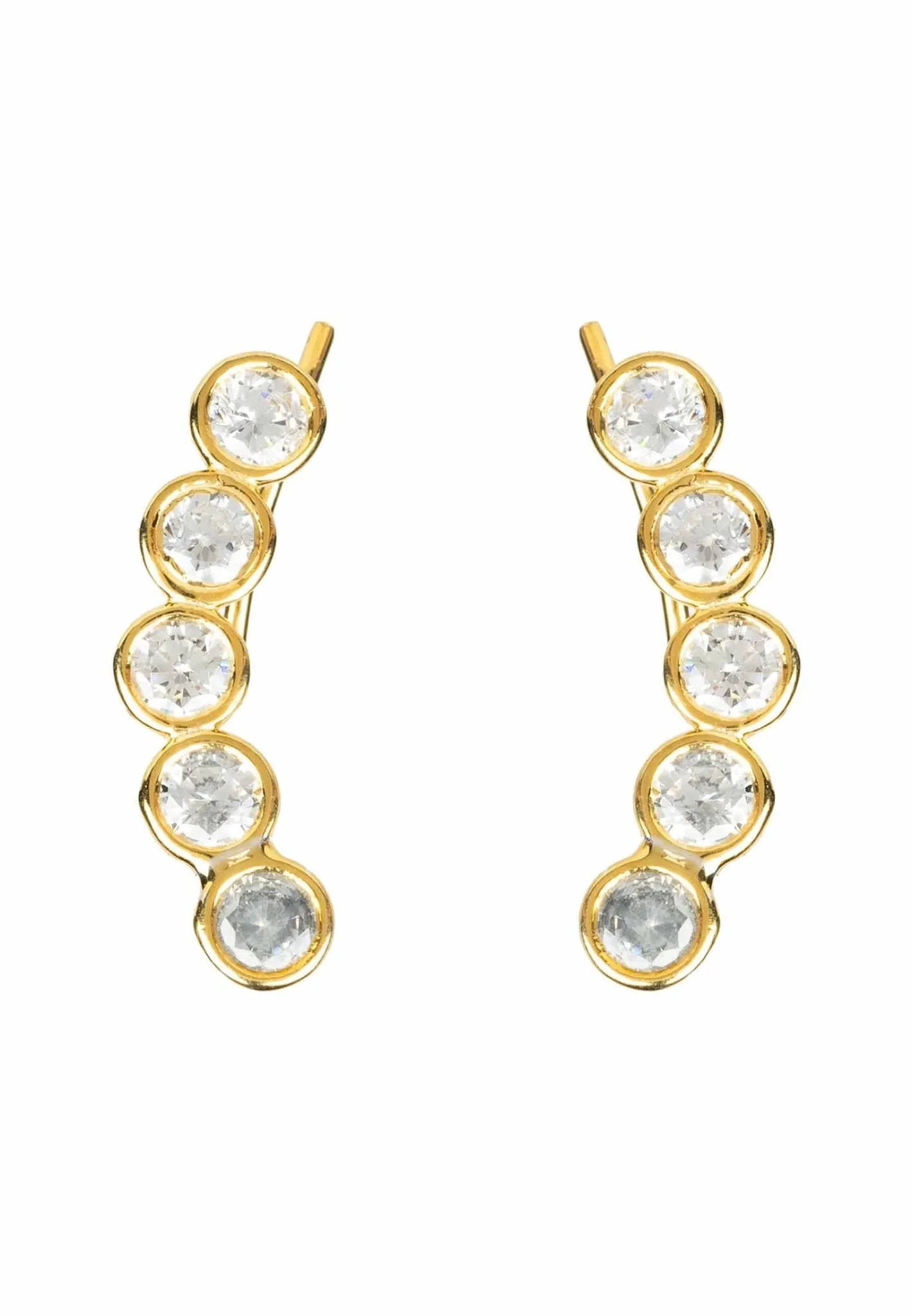 Bubble Ear Climber Pair Gold