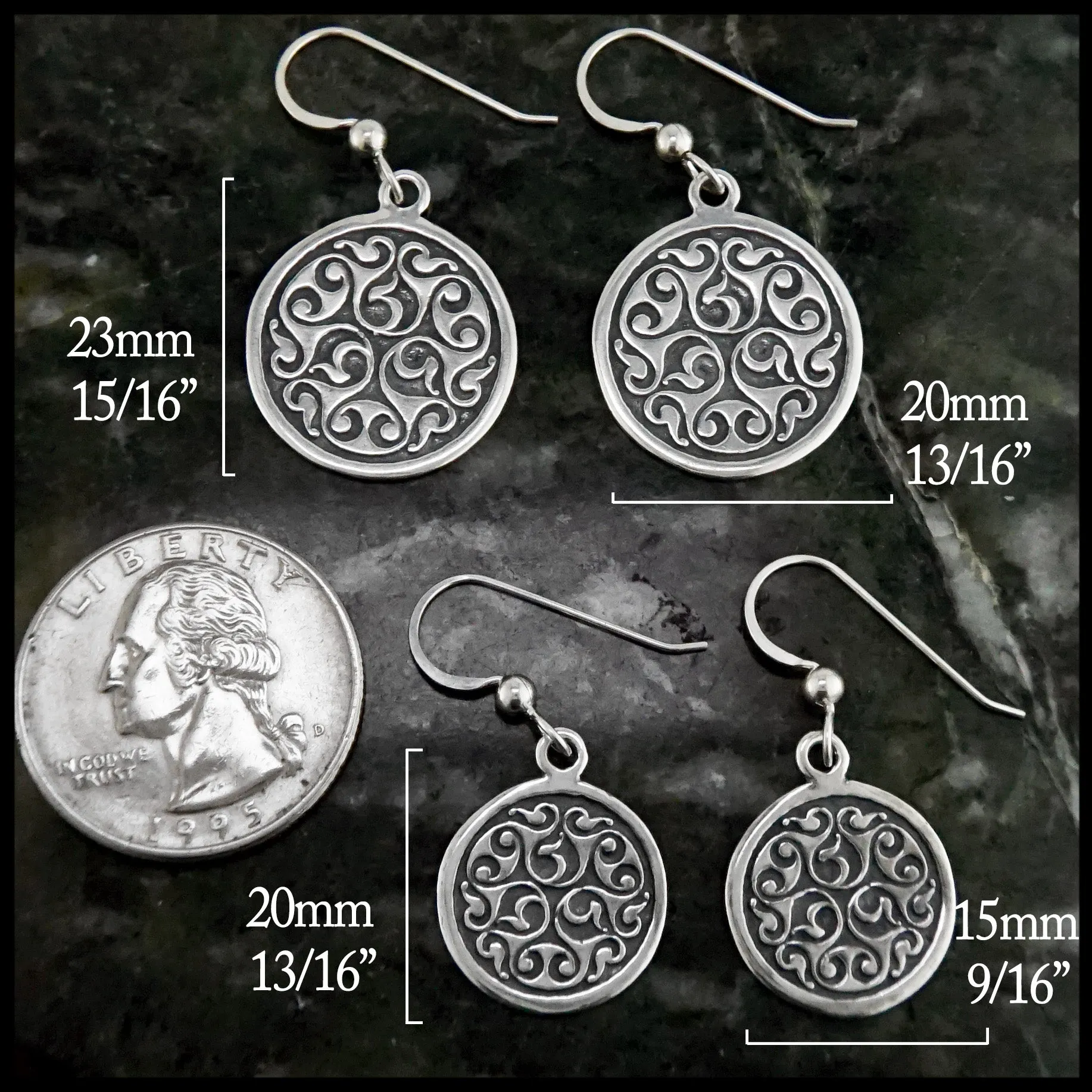 Celtic Spiral Triskele Earrings