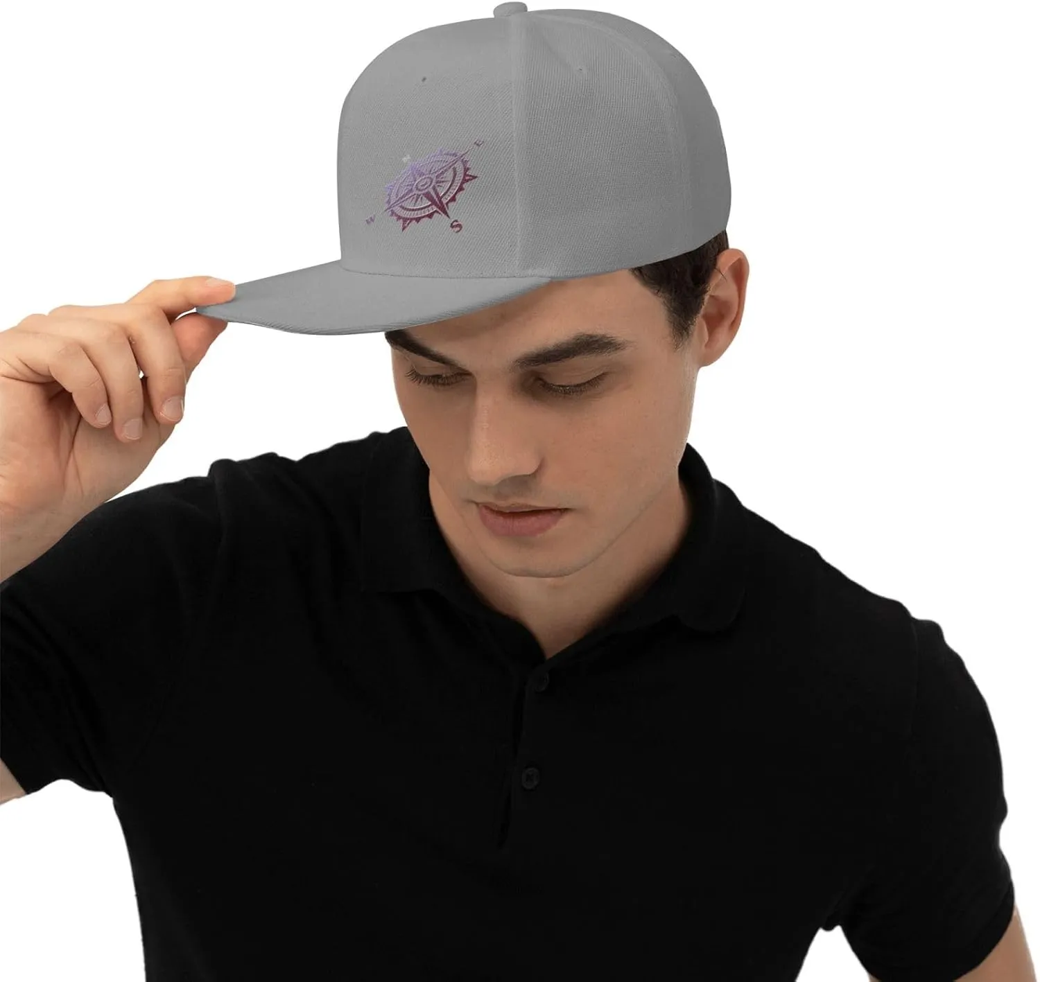 Compass Snapback Hats for Men Women Baseball Cap Flat Bill Brim Hat