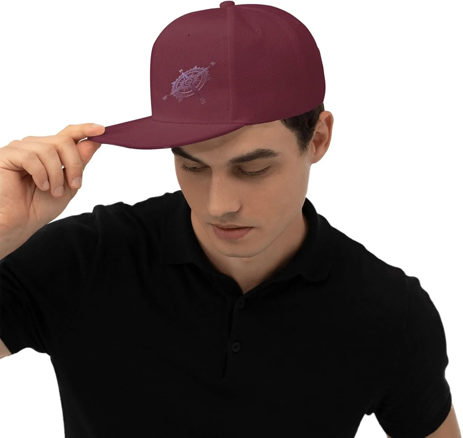 Compass Snapback Hats for Men Women Baseball Cap Flat Bill Brim Hat