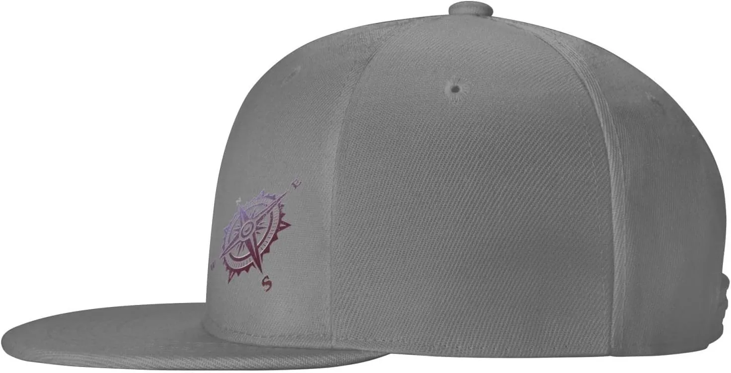 Compass Snapback Hats for Men Women Baseball Cap Flat Bill Brim Hat