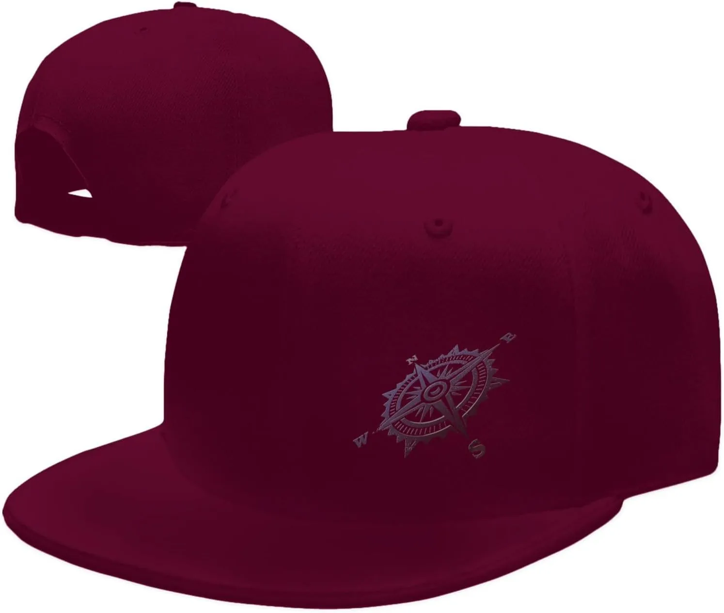 Compass Snapback Hats for Men Women Baseball Cap Flat Bill Brim Hat