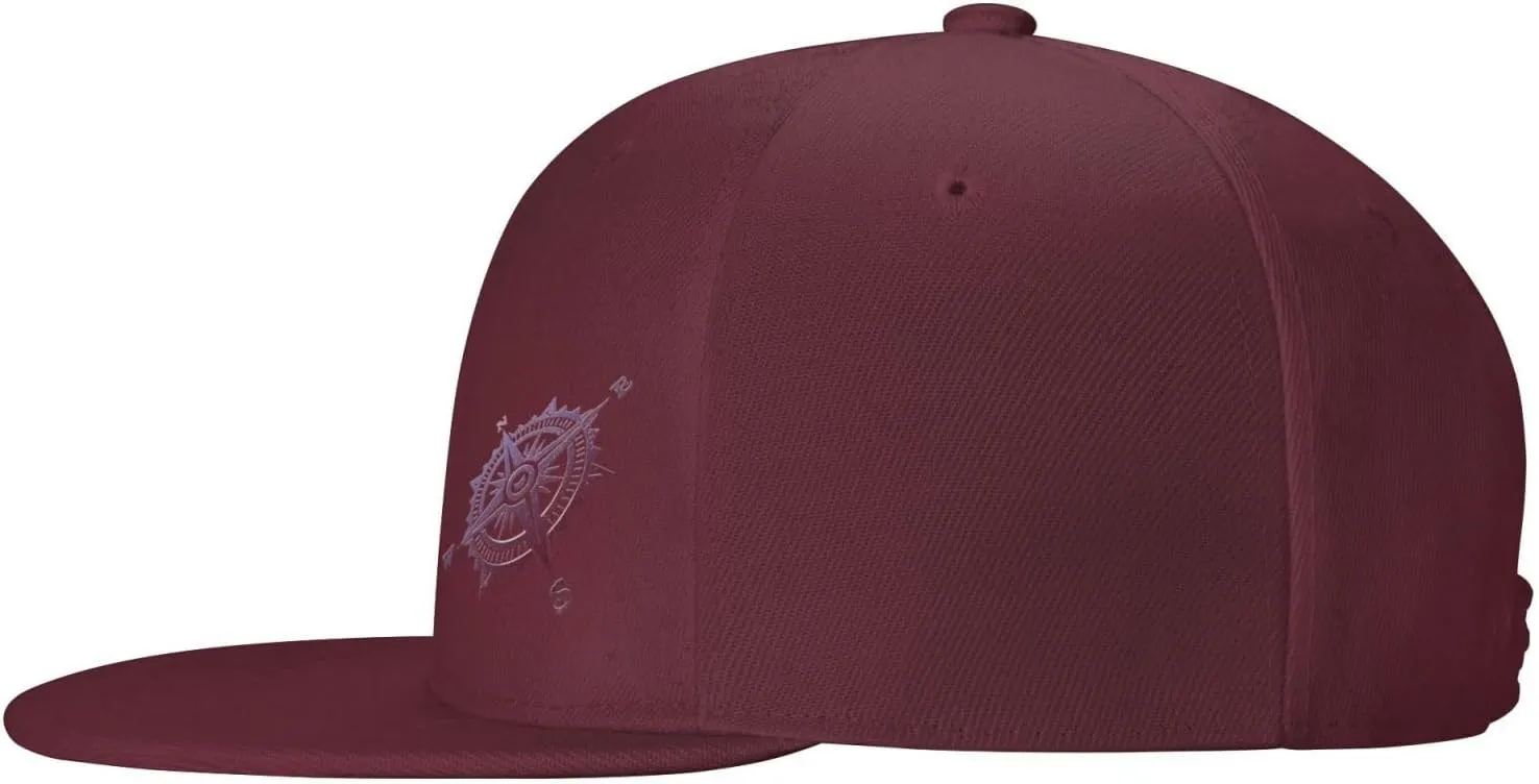 Compass Snapback Hats for Men Women Baseball Cap Flat Bill Brim Hat