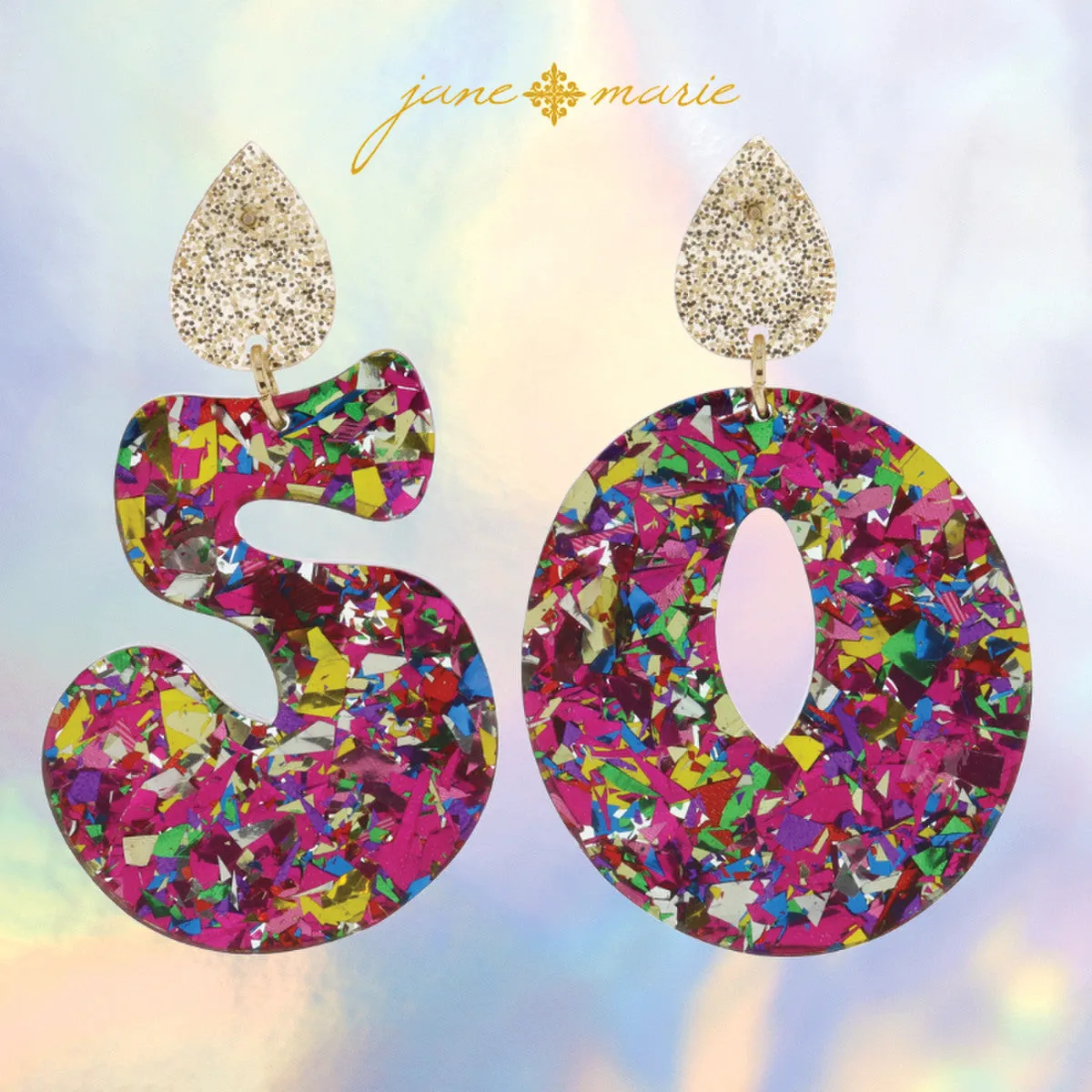 Confetti Acrylic Birthday Candle Earring