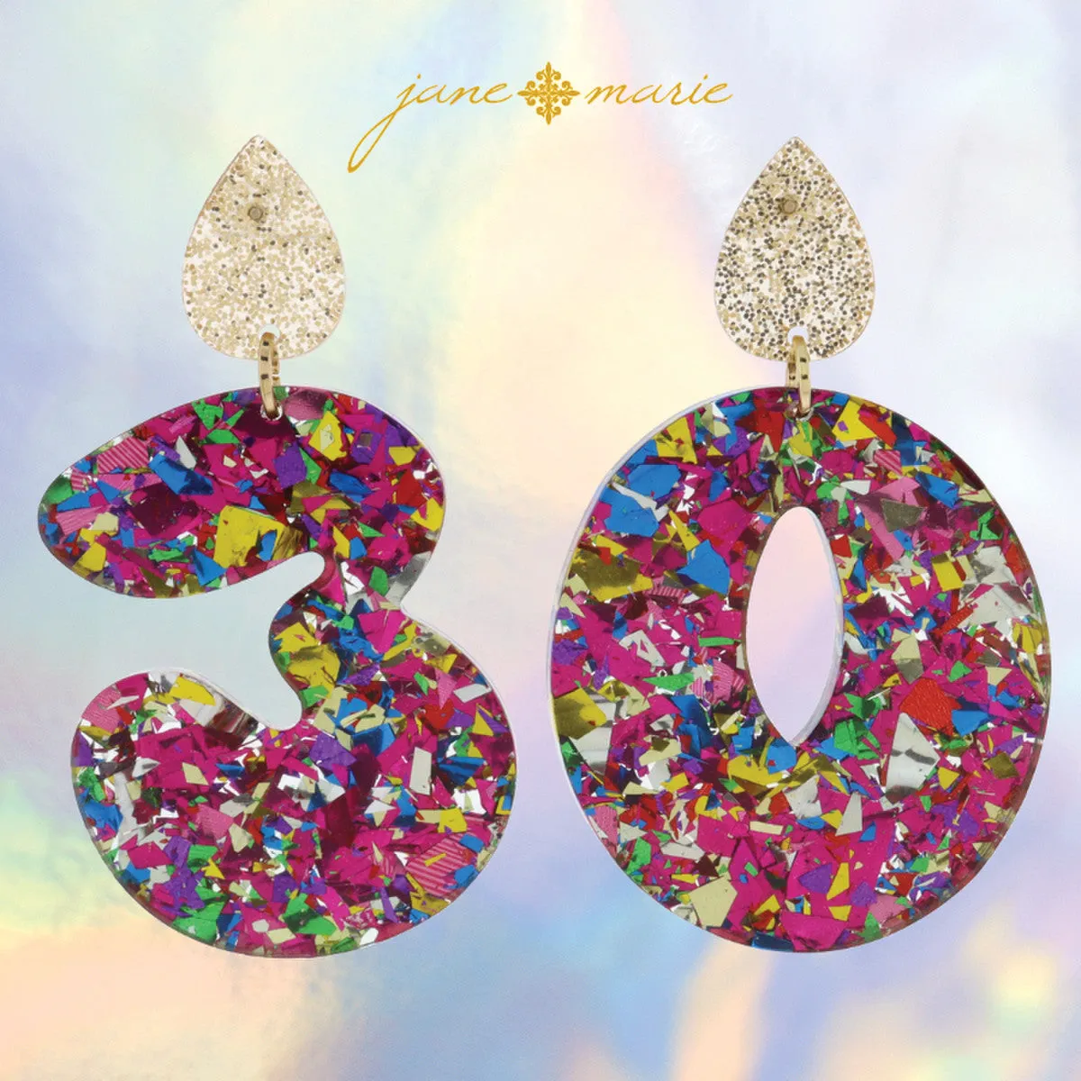 Confetti Acrylic Birthday Candle Earring