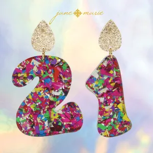 Confetti Acrylic Birthday Candle Earring