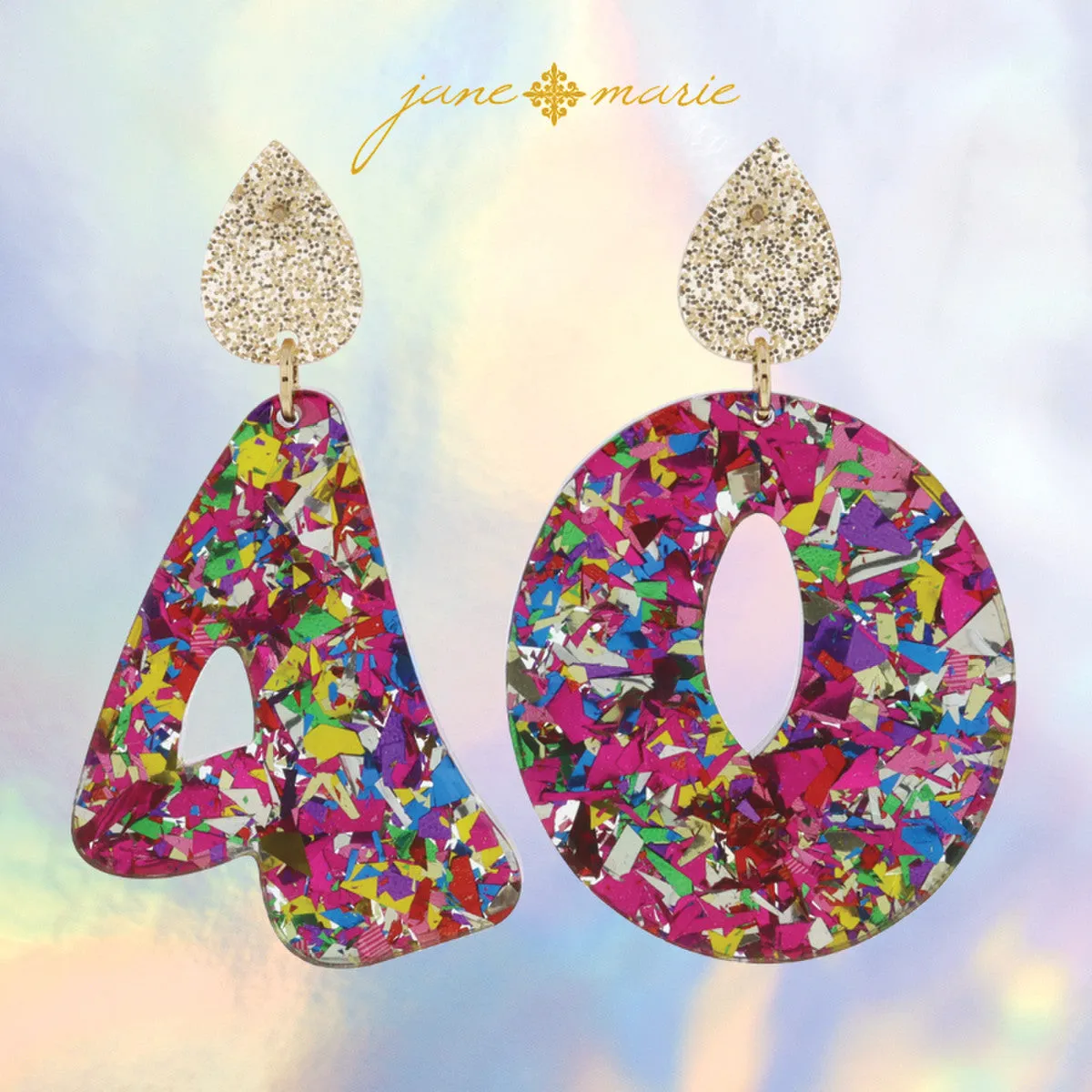 Confetti Acrylic Birthday Candle Earring