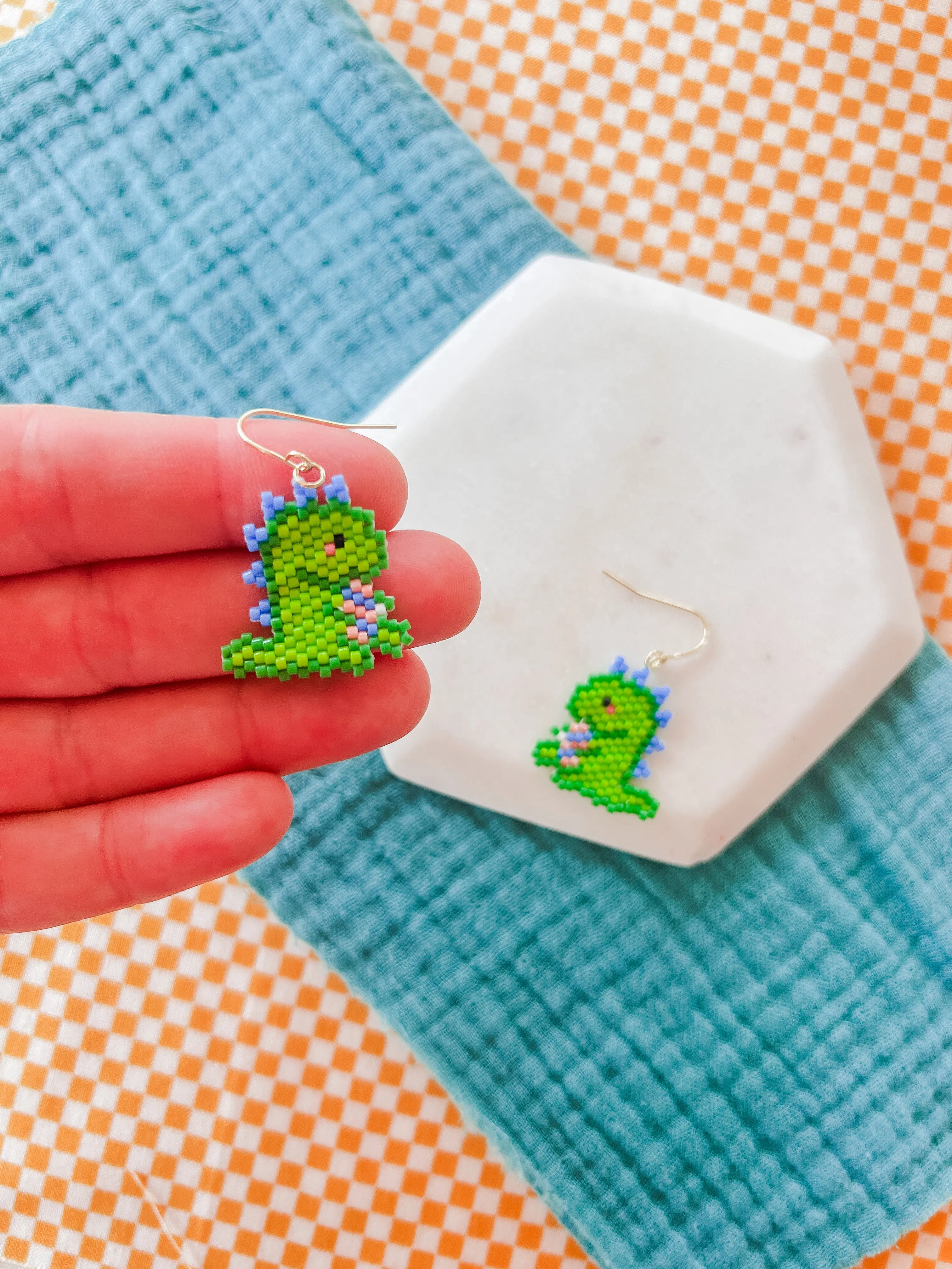 Delaney the Dino | Beaded Earrings