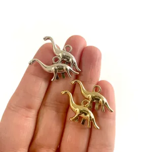 Dinosaur charms Silver and Gold 3D Double sided