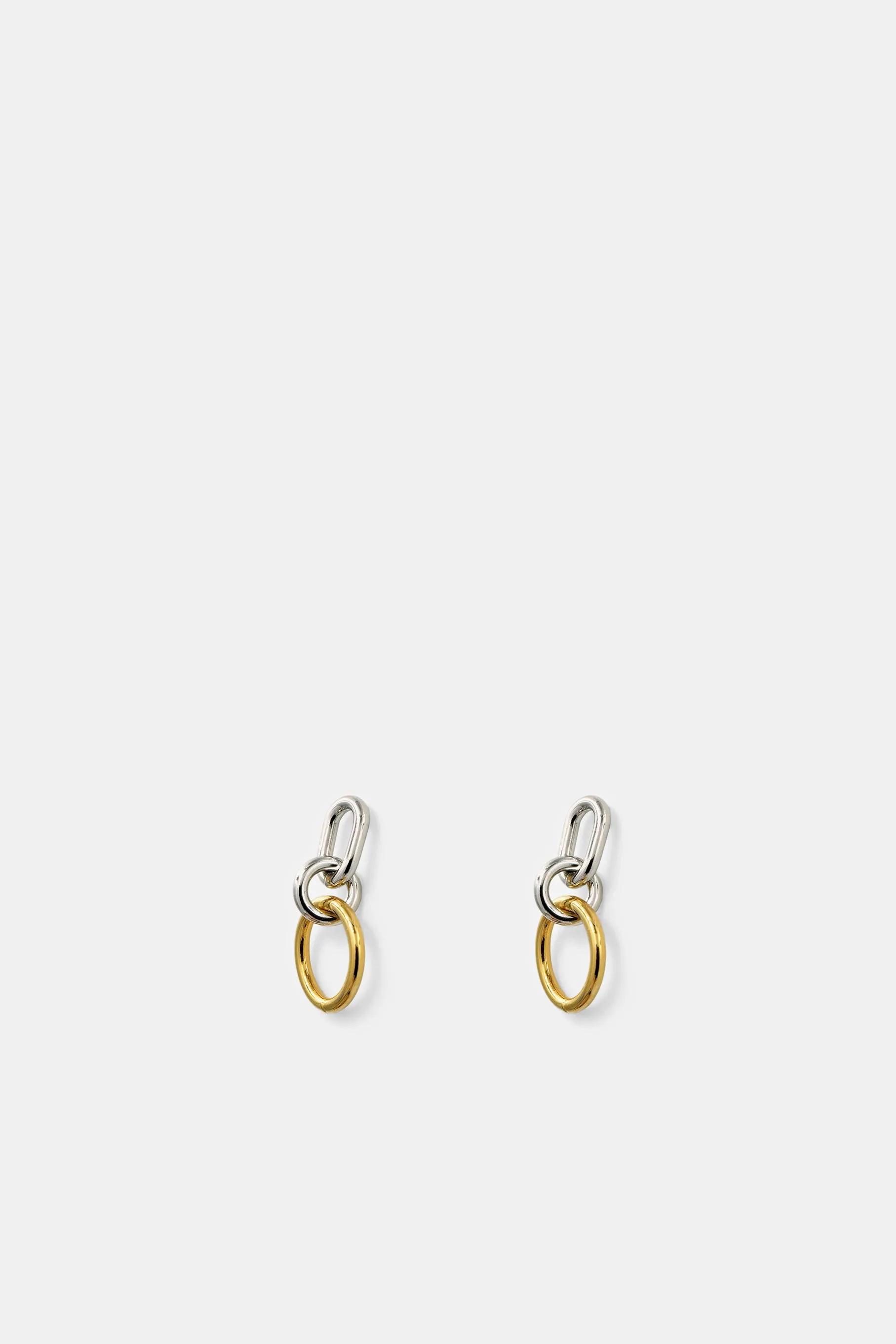 Double Link Earrings, Gold