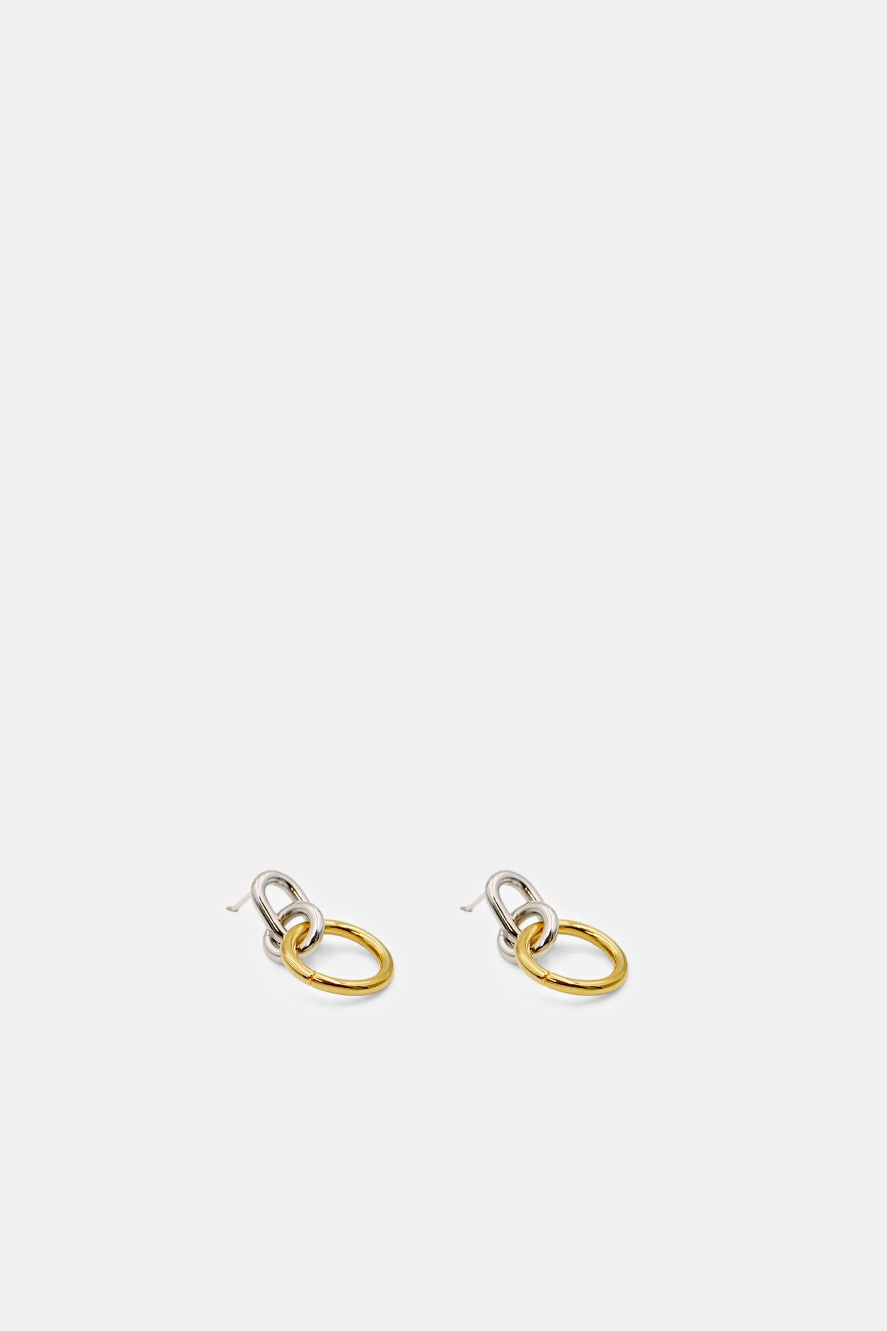 Double Link Earrings, Gold
