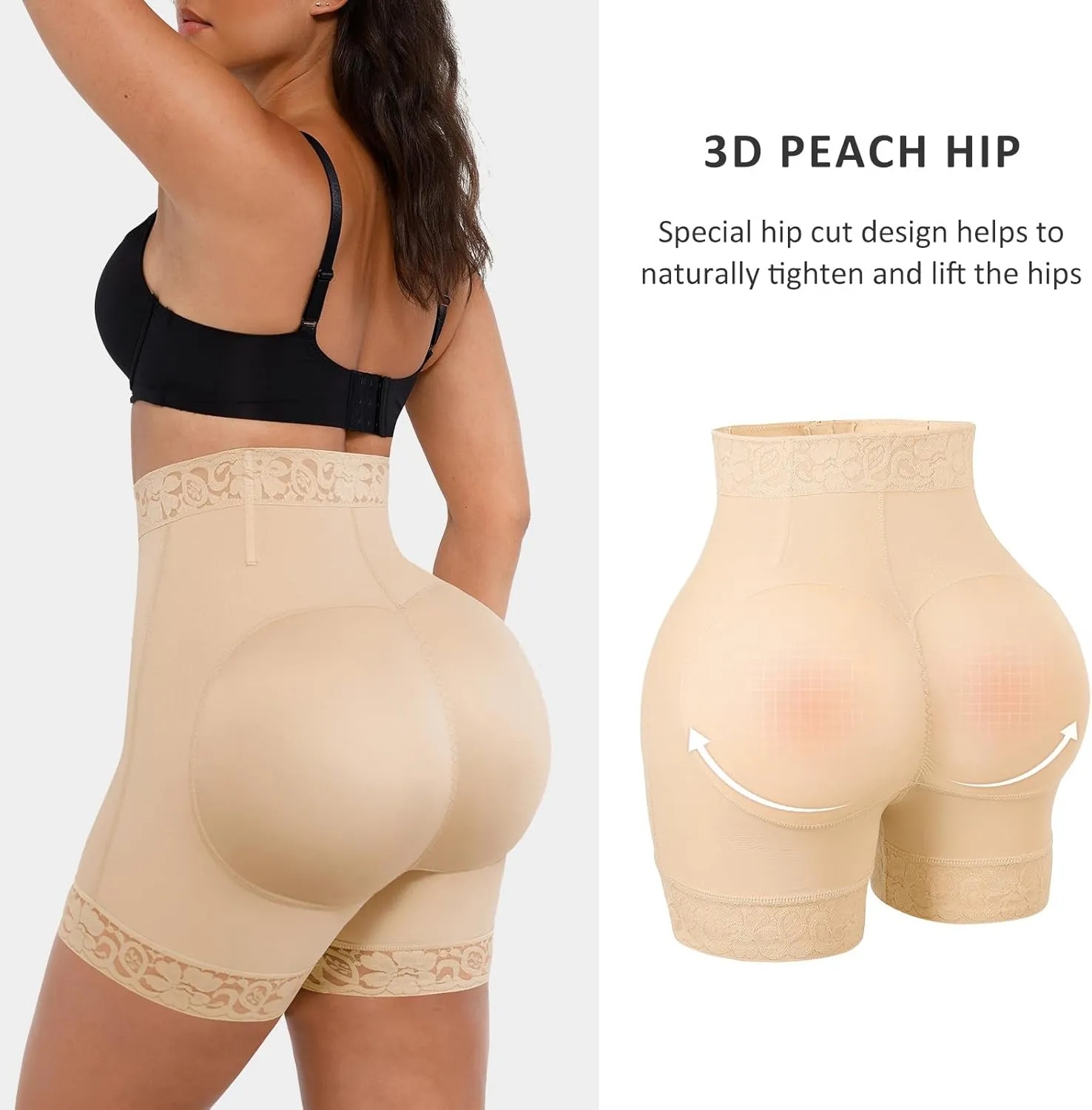 FeelinGirl Body Shaper for Women Butt Lifting Shapewear Tummy Control Panties with Hook Zipper Closure