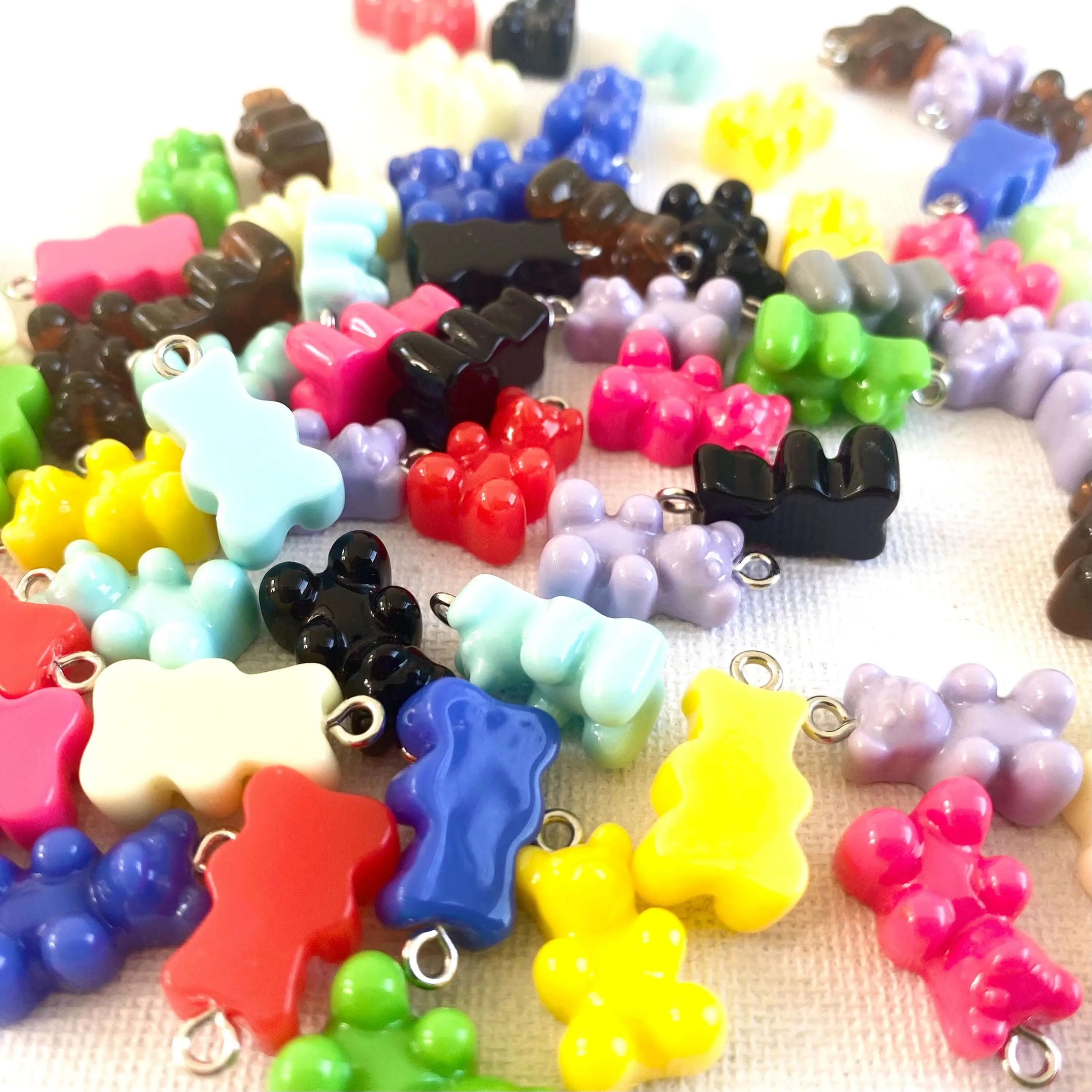 Gummy bear Pendants with metal eyelet