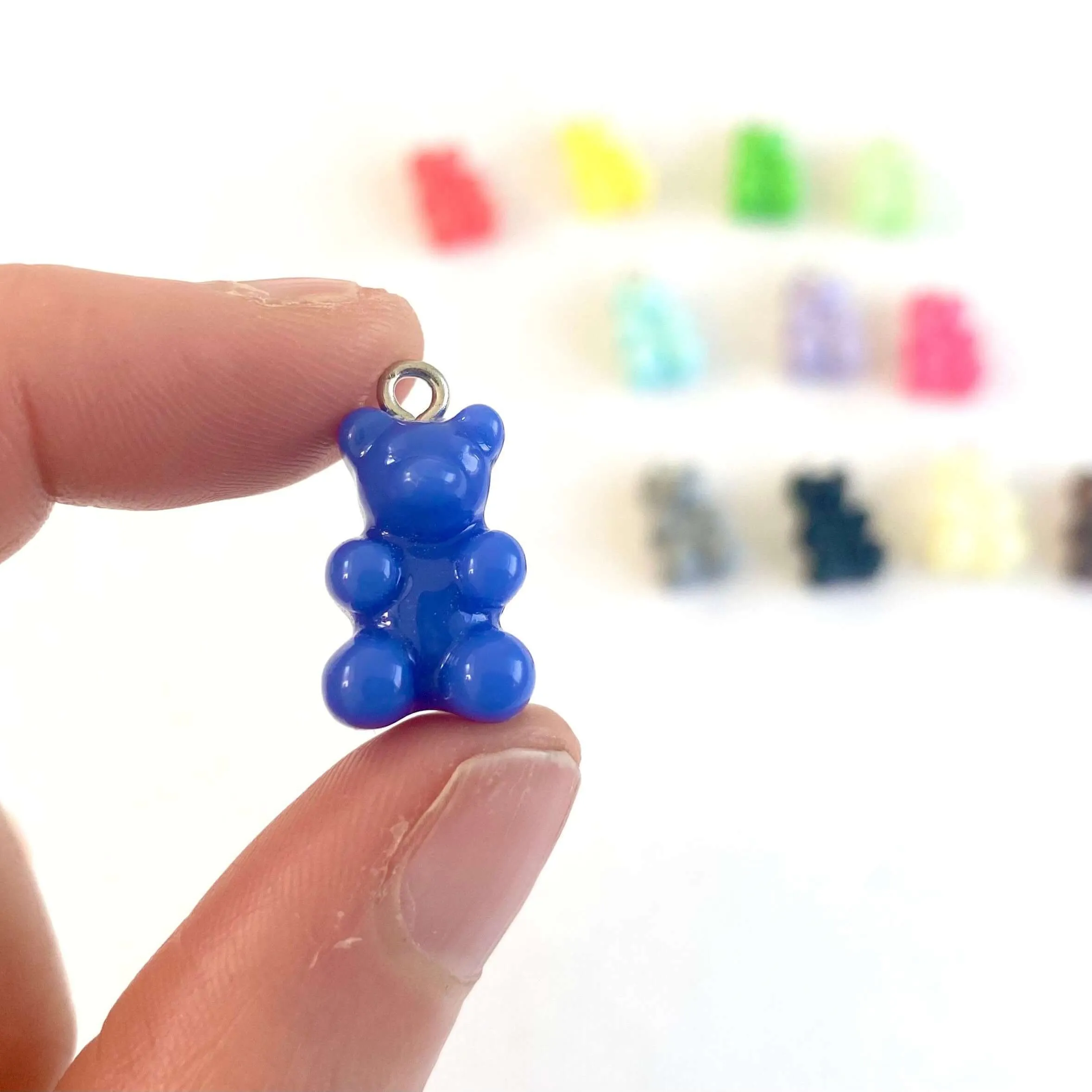 Gummy bear Pendants with metal eyelet