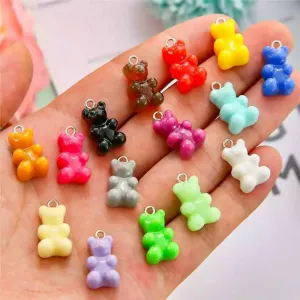 Gummy bear Pendants with metal eyelet