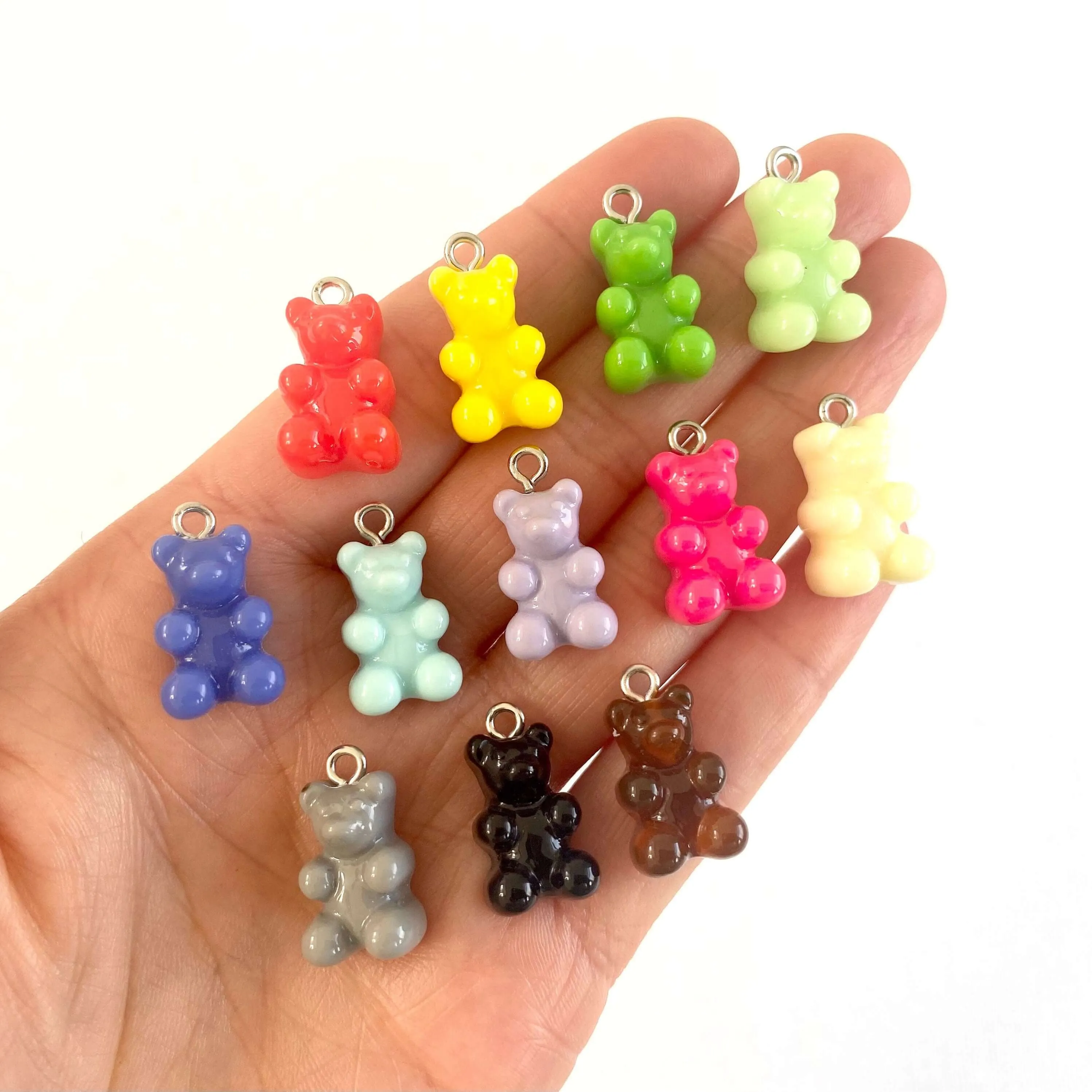 Gummy bear Pendants with metal eyelet