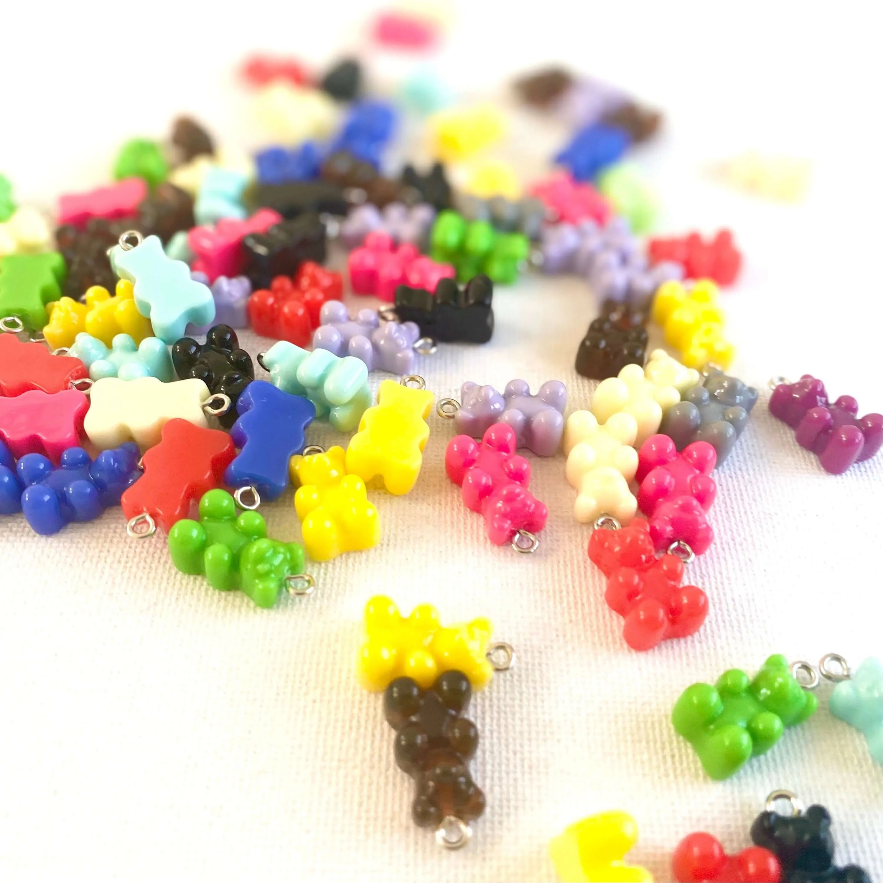 Gummy bear Pendants with metal eyelet