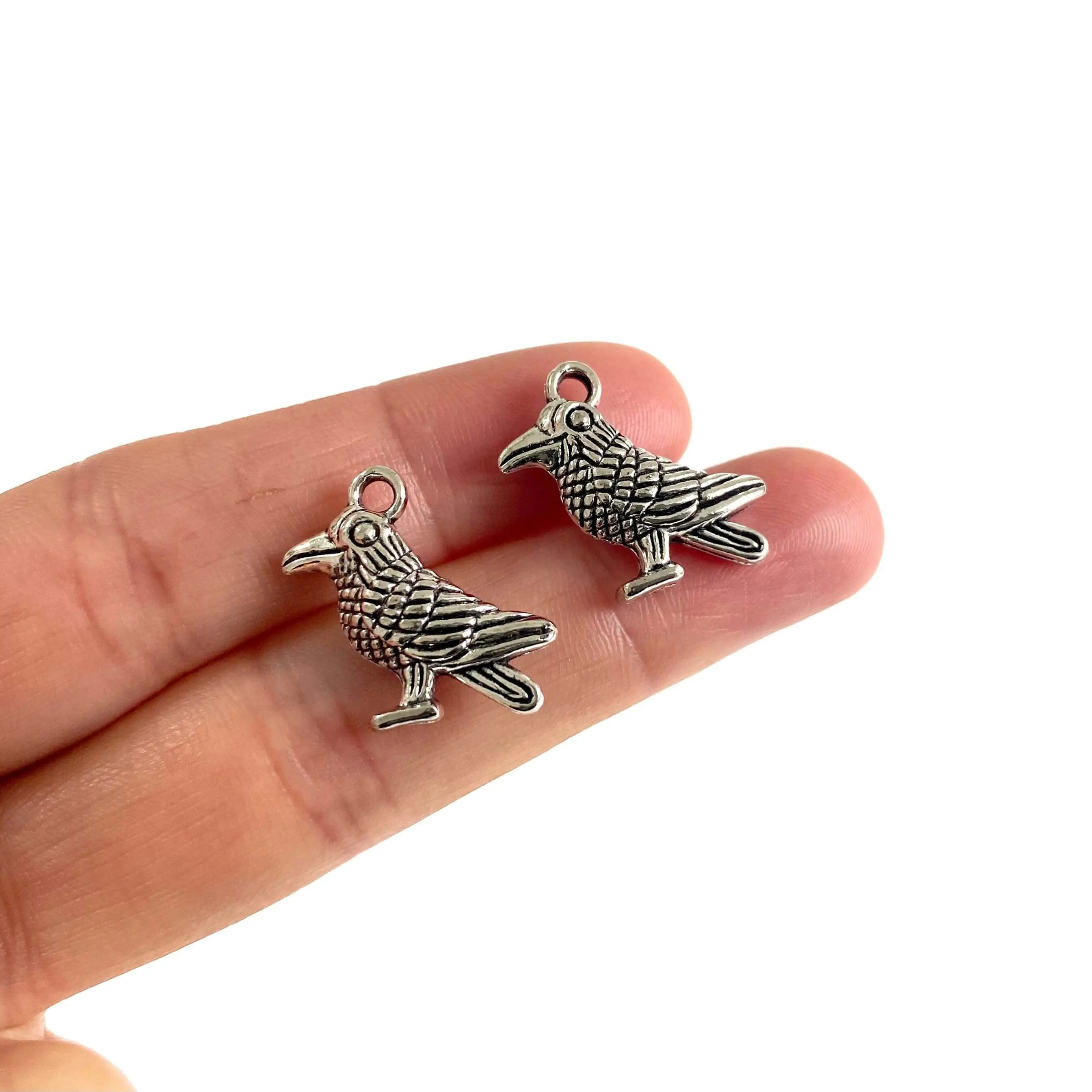 Halloween pendant Crow Raven Bird charm
