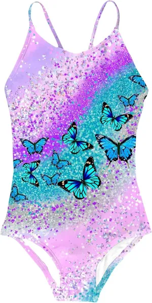 Idgreatim Girls One Piece Swimsuits Quick Dry Beach Swimwear Bathing Suit for Beach 3-12 Years