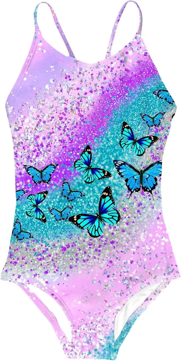 Idgreatim Girls One Piece Swimsuits Quick Dry Beach Swimwear Bathing Suit for Beach 3-12 Years