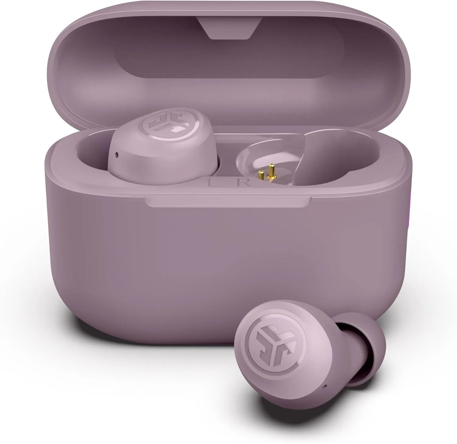JLab Go Pop  True Wireless Bluetooth Earbuds & Charging Case - Mauve, App Support, Dual Connect, IPX4 Sweat Resistance, Bluetooth 5 Connection, 3 EQ Sound Settings Signature, Balanced, Bass Boost