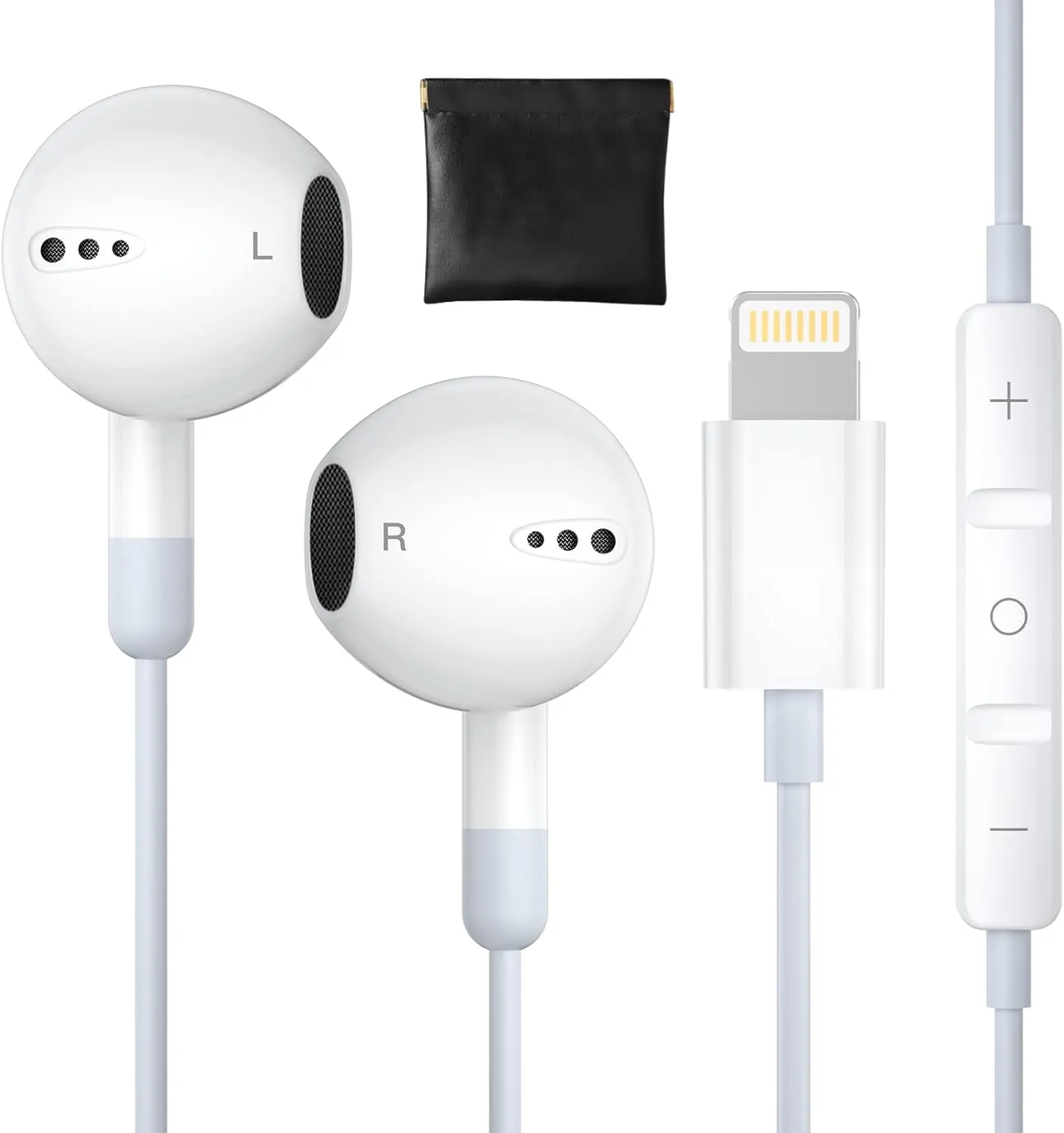 Lightning Headphones Wired Earphones for iPhone, [ MFi Certified] HiFi Stereo Headphones Wired In-Ear Earbuds Built-in Microphone & Volume Control for iPhone 14/13/SE/12/11/XR/8/7/XS