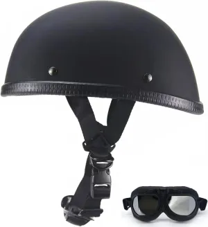 Motorcycle Half Helmet, DOT Approved Adult Men Women Retro Open Face Bike-Helmets, Bicycle/Skateboard Helmet for Adults, Bike, Skate, Scooter, Longboard Half Shell Helmet