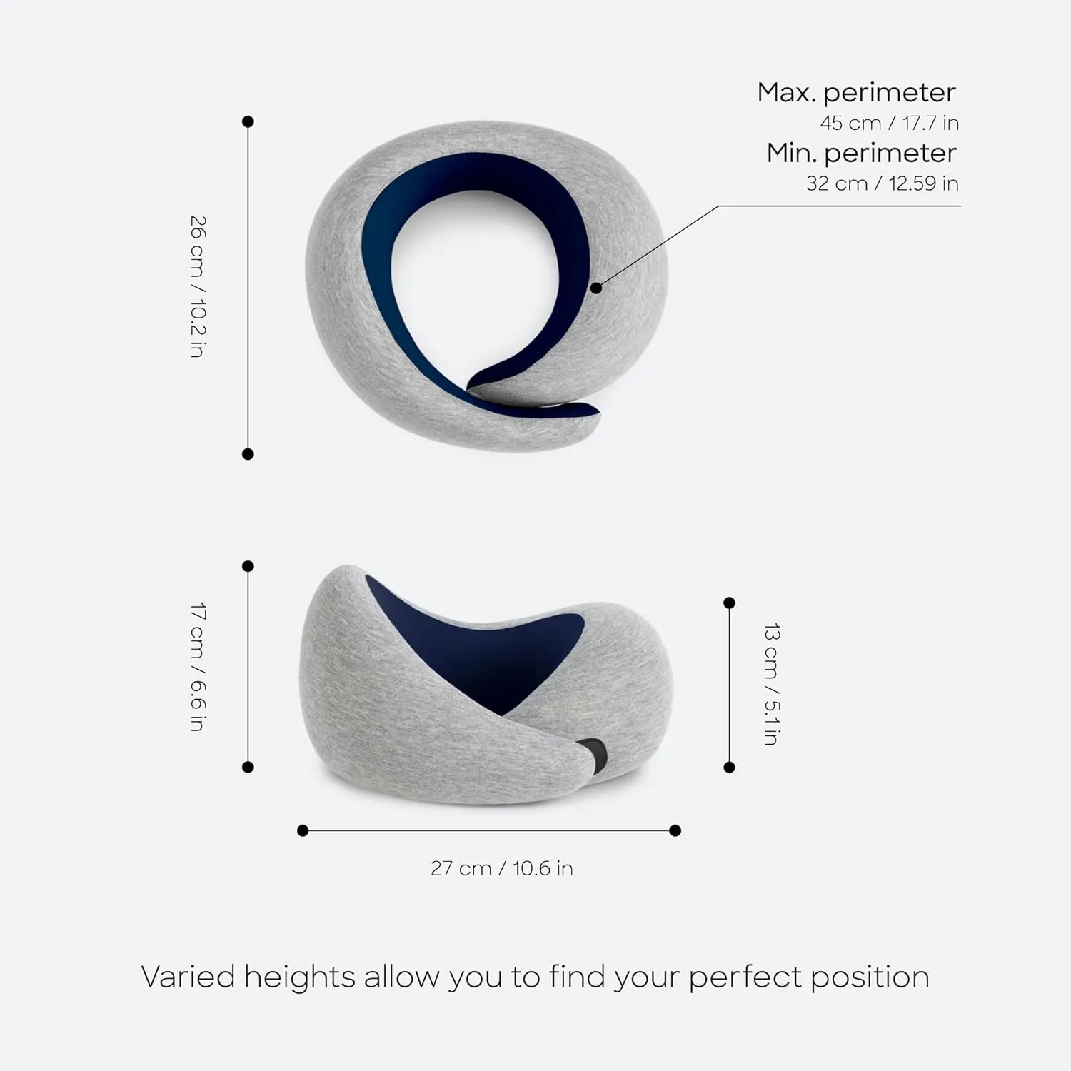 Ostrichpillow Go Neck Pillow, Travel Pillows for Airplanes, Premium Memory Foam Travel Pillow, 360 Ergonomic Design, Asymmetrical Sides, Travel Bag Included, Washable Modal Cover