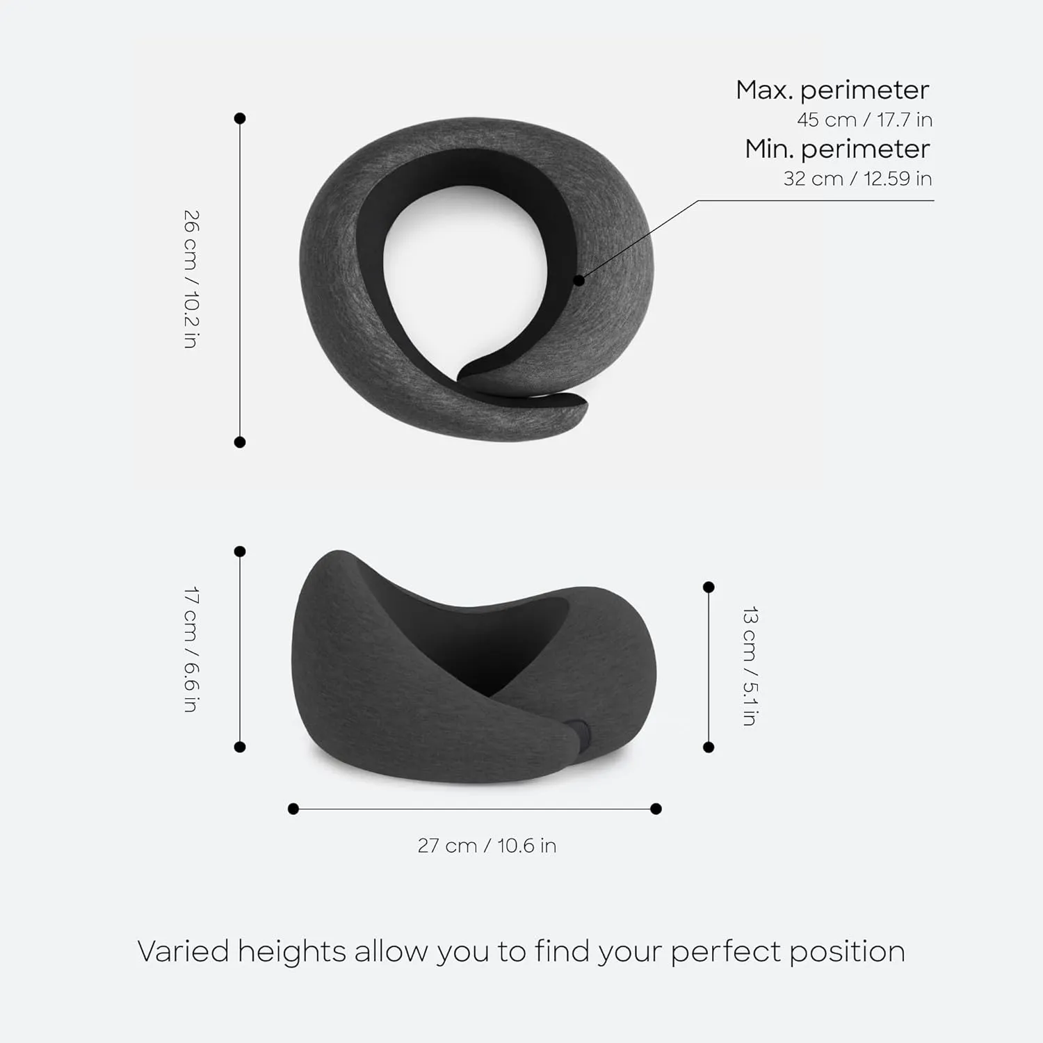 Ostrichpillow Go Neck Pillow, Travel Pillows for Airplanes, Premium Memory Foam Travel Pillow, 360 Ergonomic Design, Asymmetrical Sides, Travel Bag Included, Washable Modal Cover