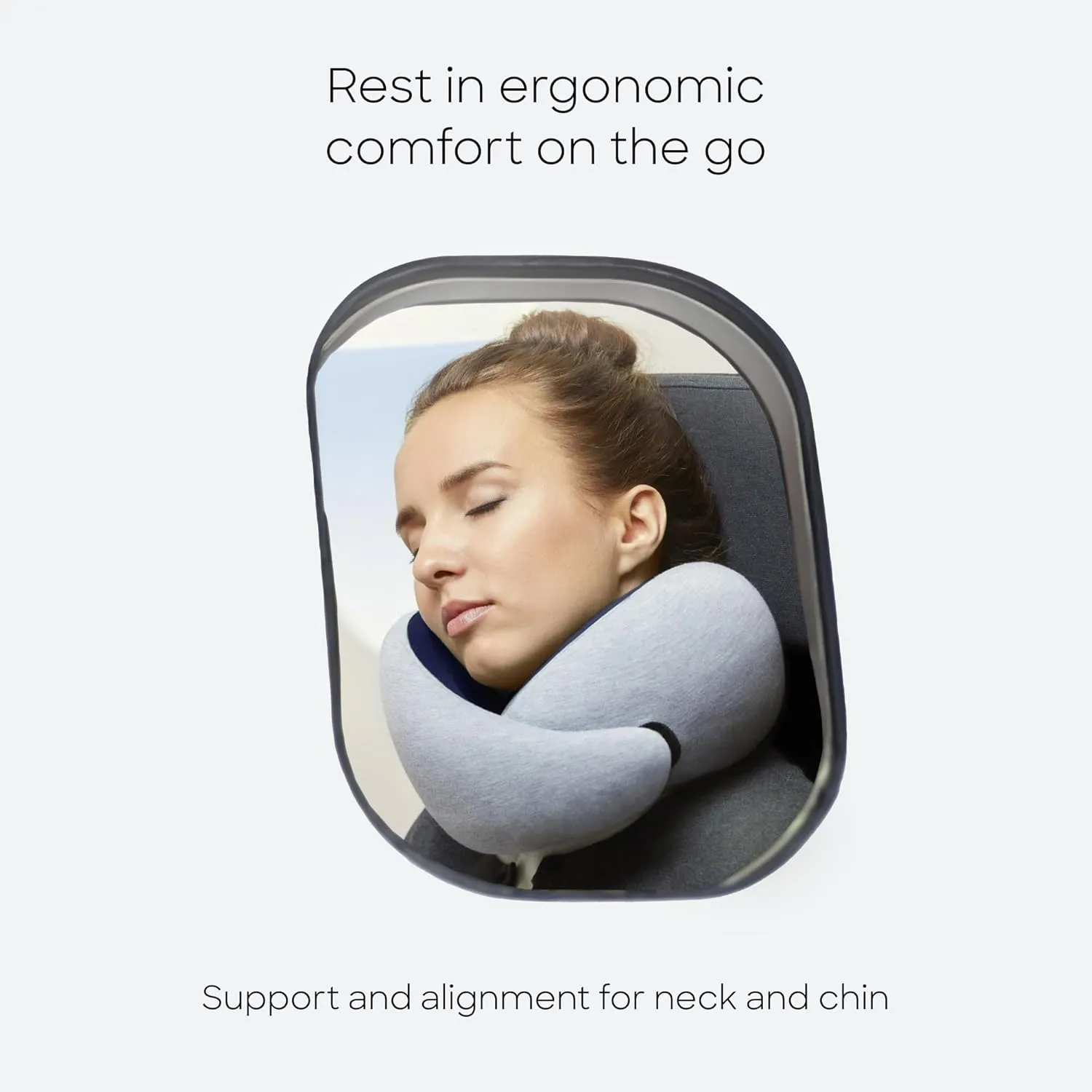 Ostrichpillow Go Neck Pillow, Travel Pillows for Airplanes, Premium Memory Foam Travel Pillow, 360 Ergonomic Design, Asymmetrical Sides, Travel Bag Included, Washable Modal Cover