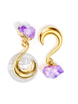 Purple Stone Gold Hook Hangers