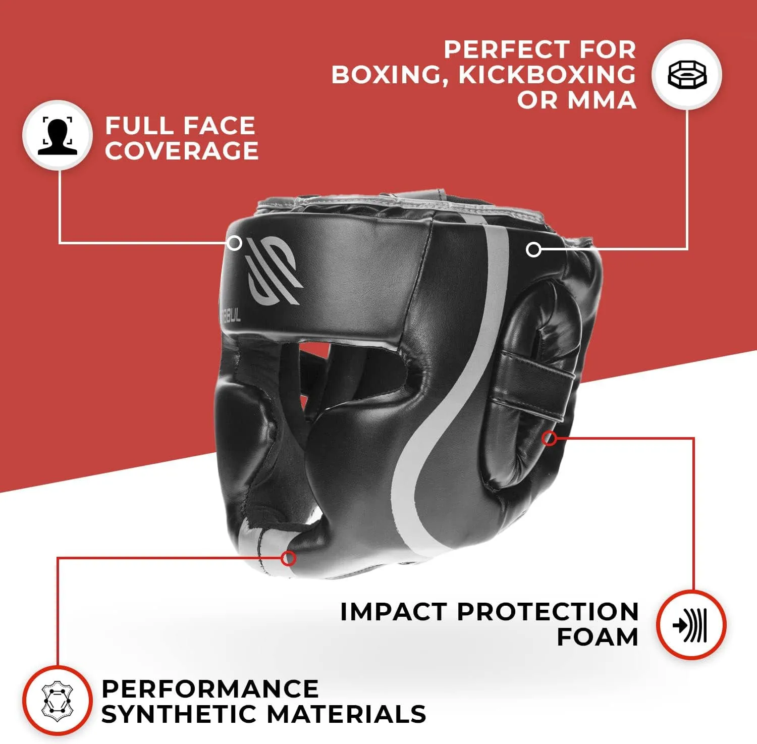 Sanabul Essential Boxing Headgear for Men & Women, Muay Thai MMA Headgear with Protective Padding, Full Face Coverage for Sparring Training