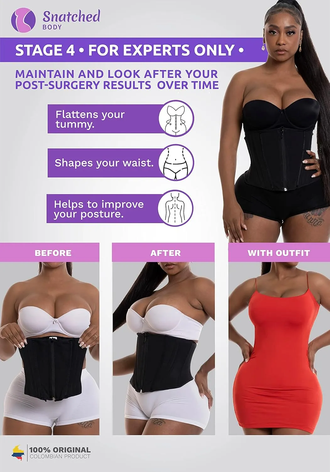 Snatched Body Waist Cincher Shapewear for Women Tummy Control Fajas Colombianas Reductoras | Cincher Trimmer Shaper
