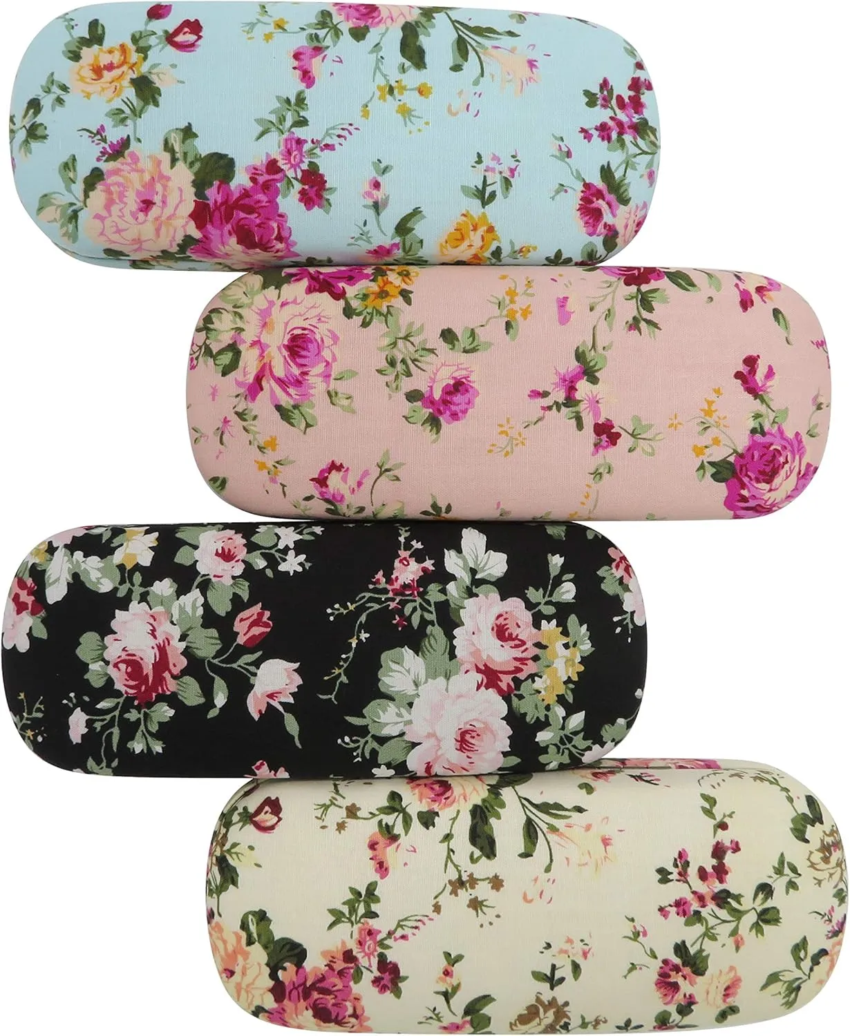 Spectacle Case Portable Hard Shell Eyeglasses Case Flower Fabric Covered Spectacles Box Eyewear Protector Bo