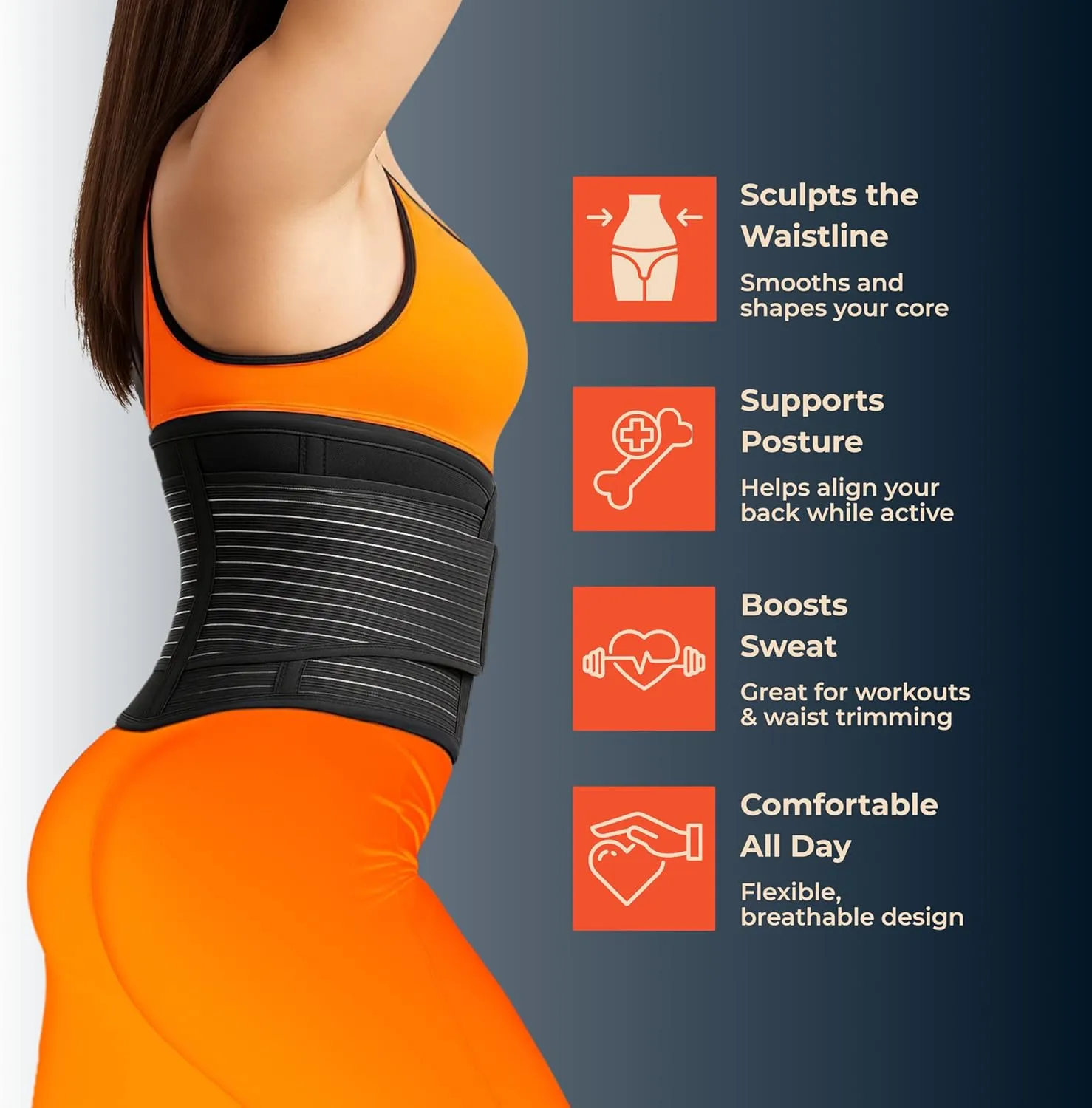 Waist Trainer for Women  Waist Cincher & Ab Belt|Tummy Control Body Shaper|Core Compression & Back Support
