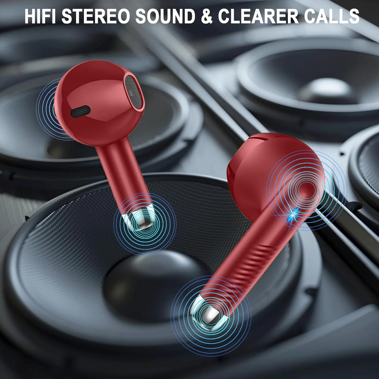 Wireless Earbuds, Bluetooth 5.4 Earbuds Stereo Bass, Bluetooth Headphones in Ear Noise Cancelling Mic, USB C Sports Earphones IP7 Waterproof, 40H Playtime Mini Charging Case Ear Buds for Android iOS