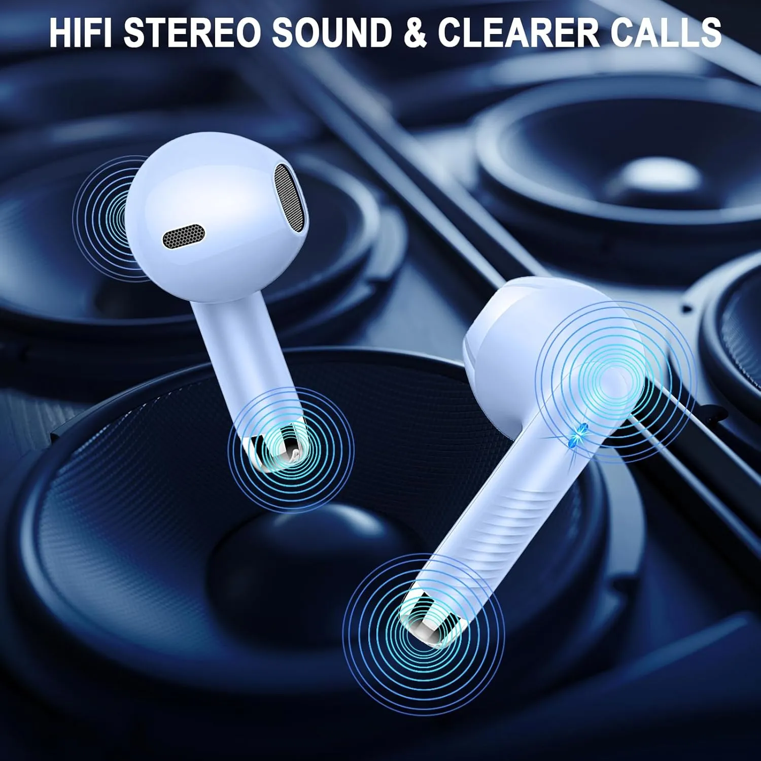 Wireless Earbuds, Bluetooth 5.4 Earbuds USB C Stereo Bass, Bluetooth Headphones in Ear Noise Cancelling Mic, Sports Earphones IP7 Waterproof, 40H Playtime Mini Charging Case Ear Buds for Android iOS